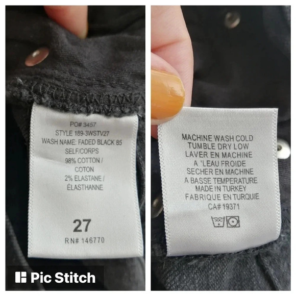 Re/Done 70s Stove Pipe Jeans High Rise Straight Leg in Faded Black 27 (4) - Picture 15 of 16